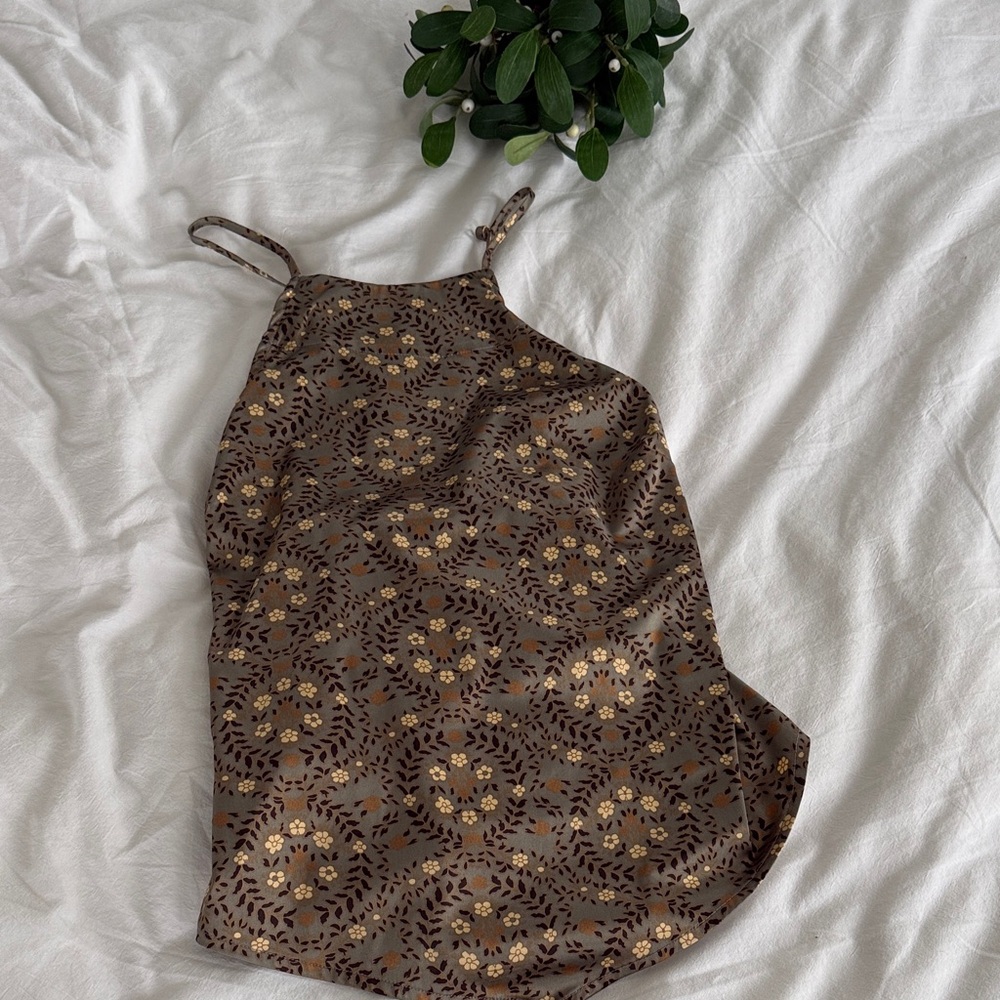 Free People Satin Floral Top